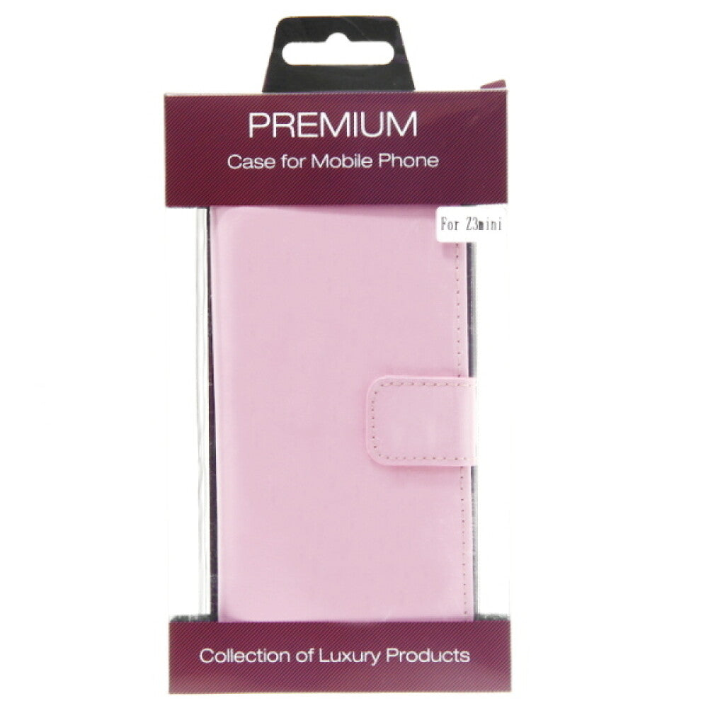 Leder Handyhülle für Sony Xperia Z3 Compact Rosa Schutz Tasche