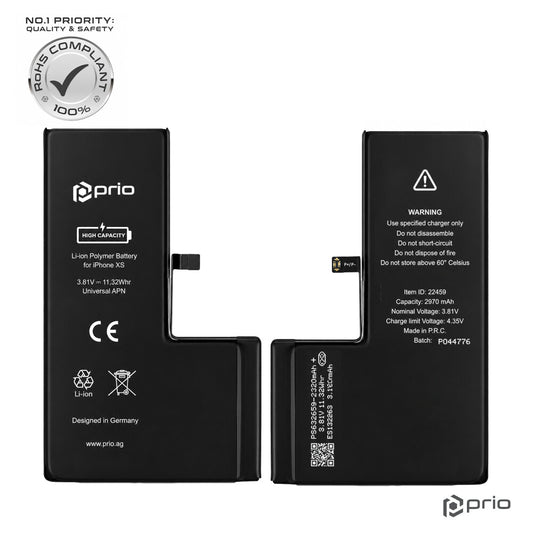prio Hochleistungsakku für iPhone Xs (2970 mAh) - Universal APN -