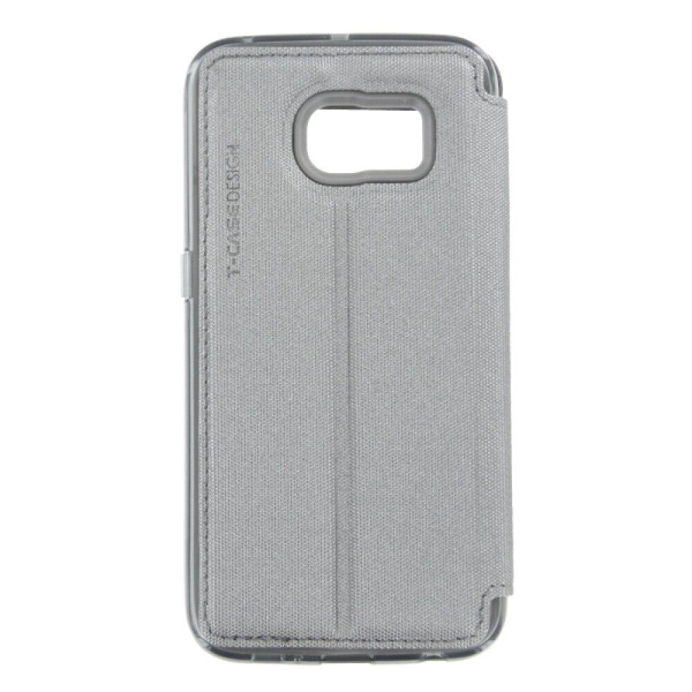 Lux Magnet Flip Handyhülle für Samsung S6 Edge grau Schutzhülle Tasche