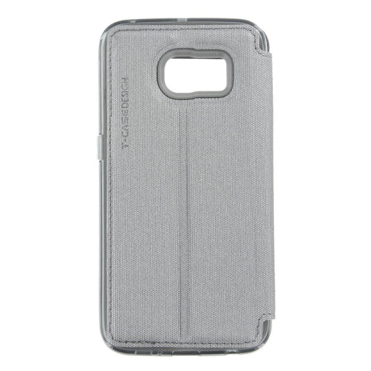Lux Magnet Flip Handyhülle für Samsung S6 Edge grau Schutzhülle Tasche
