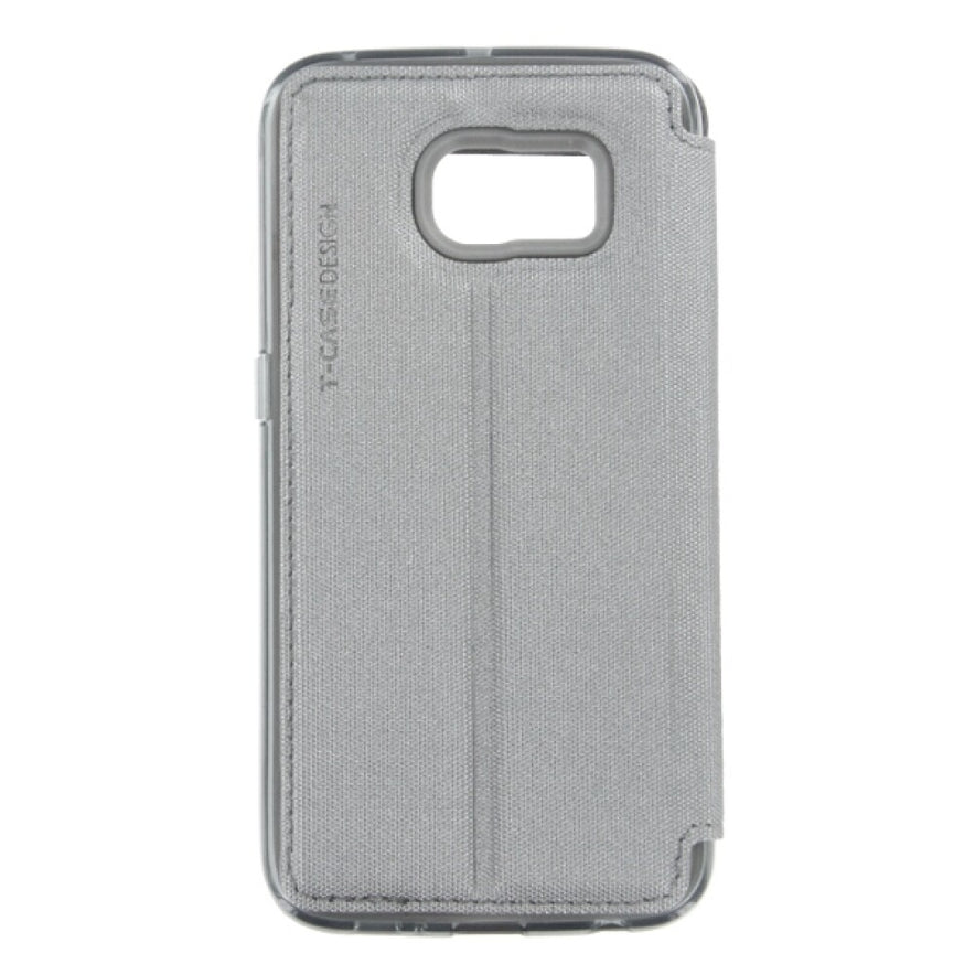 Lux Magnet Flip Handyhülle für Samsung S6 Edge grau Schutzhülle Tasche