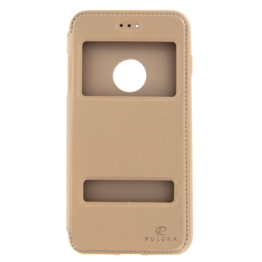 Flip Hülle Handyhülle für iPhone 7 Plus Gold Schutz Tasche