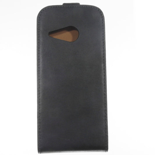 Slim Leder Flip Handyhülle für HTC M8 Mini Schwarz