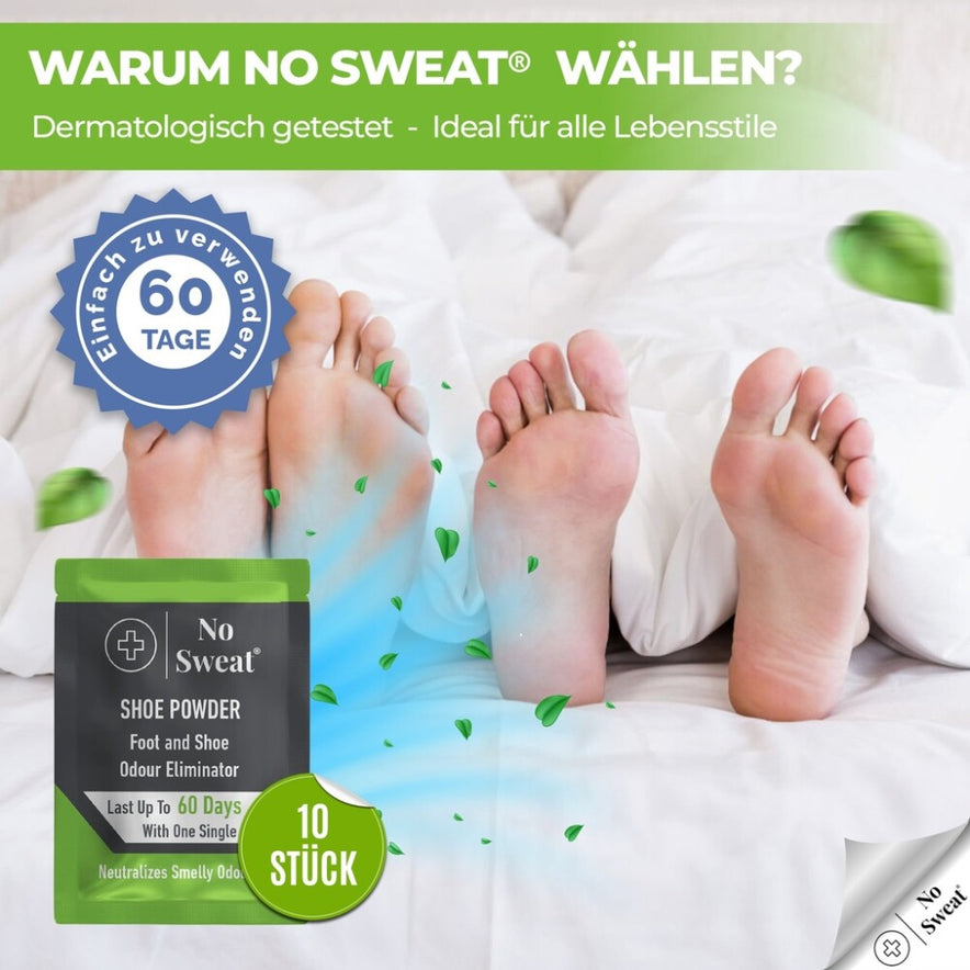 No Sweat Foot and Shoe Powder Foot Odor Remover and Eliminator (1 Pack–10 Pcs)