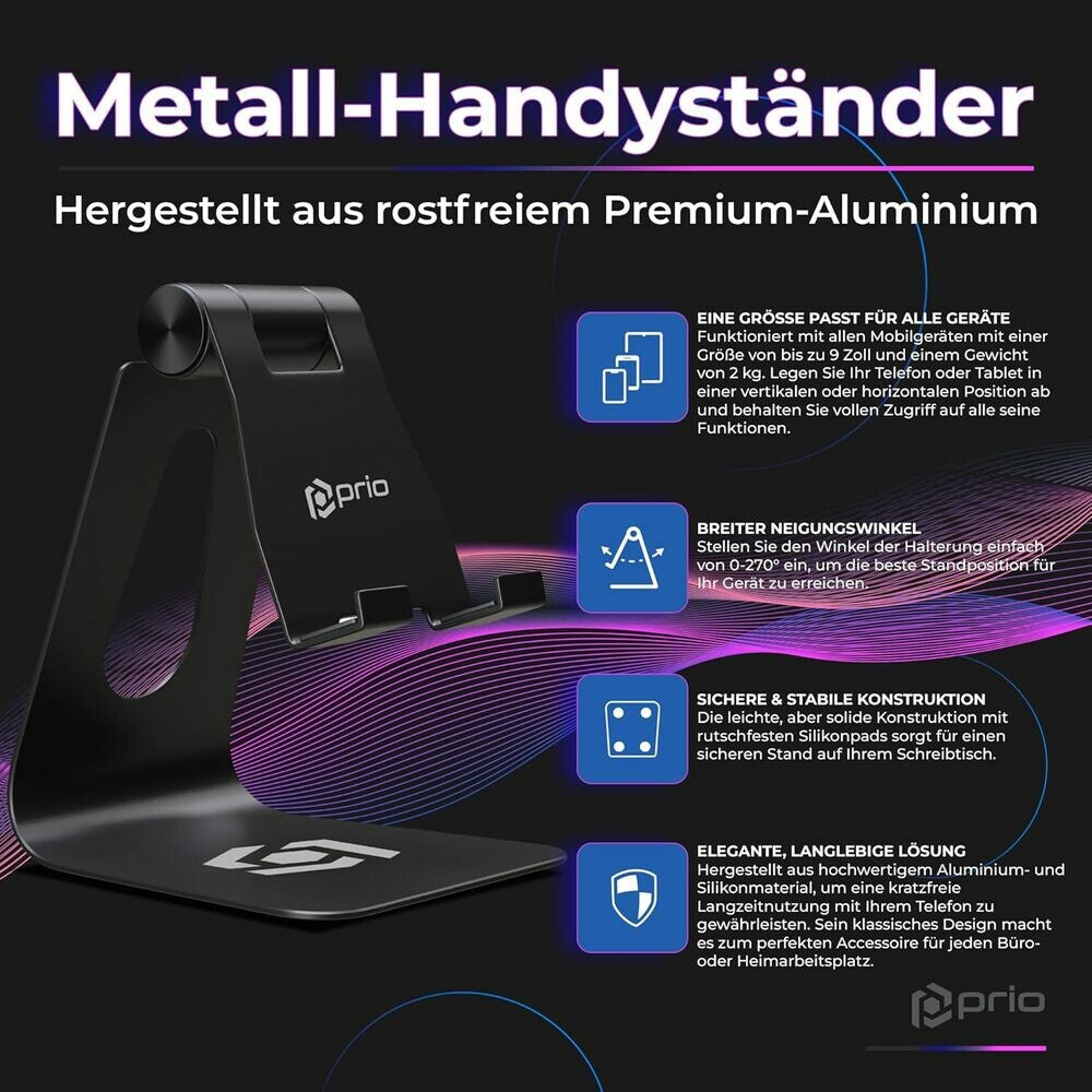 prio Metal Smartphone Halterung schwarz