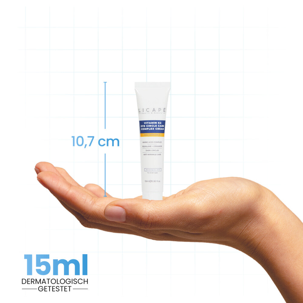 Licape | Augencreme 15 ml | Feuchtigkeitspflege für strahlende Haut, Vitamin K2