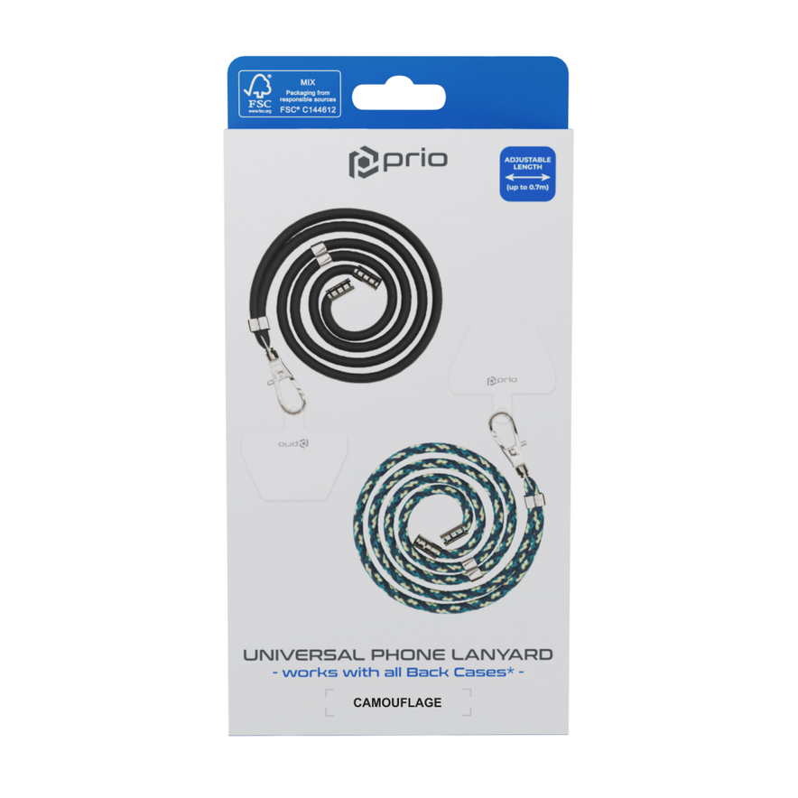 prio Universelles Handy-Umhängeband 0.7m Tarnfarbe