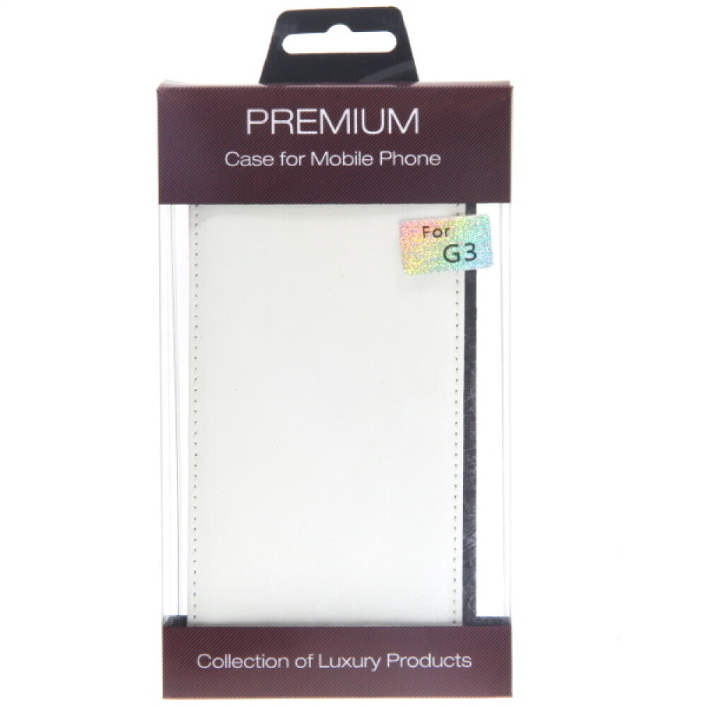 Slim Leder Flip Hülle für LG G3 D855 Weiß 4250710554027