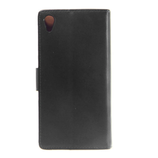 Leder Handyhülle für Sony Xperia Z2 Schwarz Tasche Schutz Case
