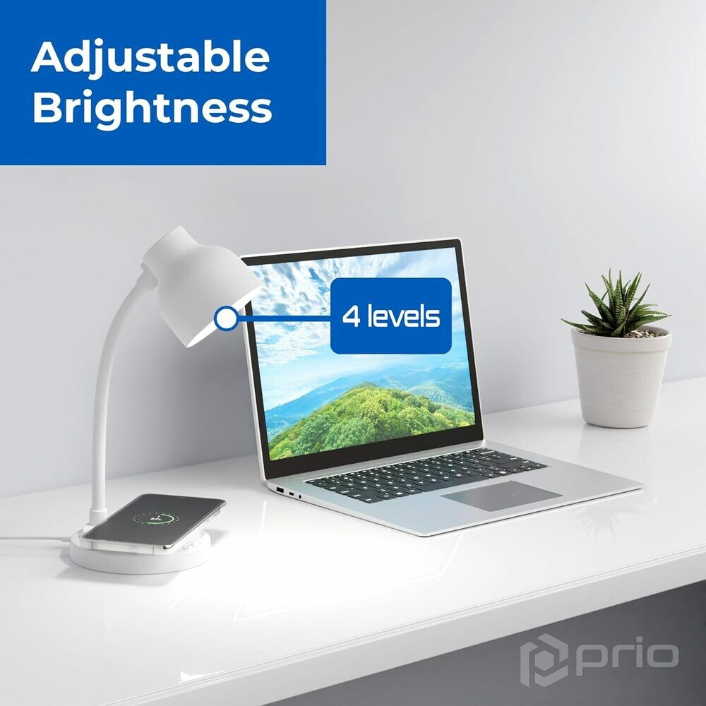 prio 3-in-1 SMART Schreibtischlampe mit integriertem kabellosem Ladegerät und Lautsprecher