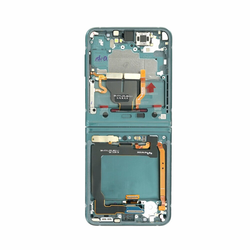 Samsung Display + Rahmen (ohne Kamera) F711 Galaxy Z Flip3 5G grün GH82-27243C