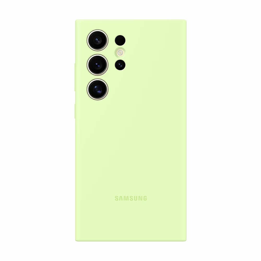 Original Silikonhülle für Samsung Galaxy S24 Ultra hellgrün EF-PS928TGEGWW