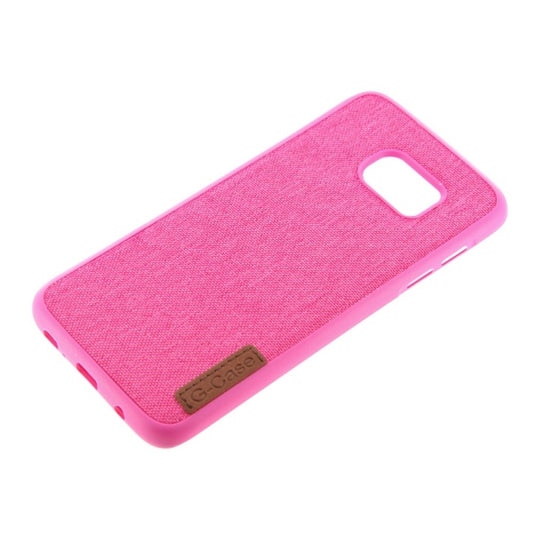 Textile Silikonhülle für Samsung S7 Edge Pink Schutz Handy Tasche
