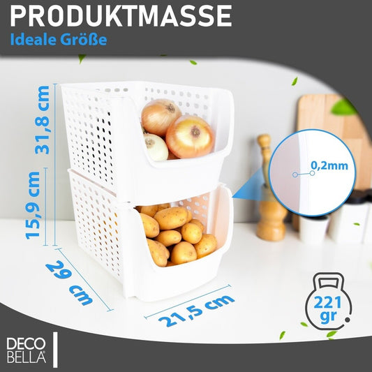 Storage Organizer, 29×21,5×15,9 cm, Plastik, Weiß