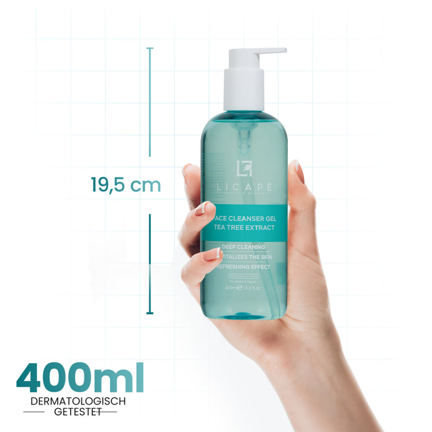 Tea Tree Gesichtsreinigungsgel 400 ml - Sanfte Tiefenreinigung & Feuchtigkeit