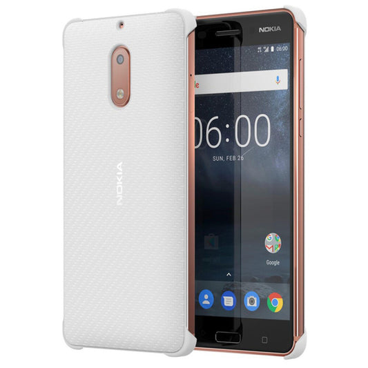 Original Carbon Fibre Handyhülle für Nokia 6 Perlmuttweiß 1A21M9700VA