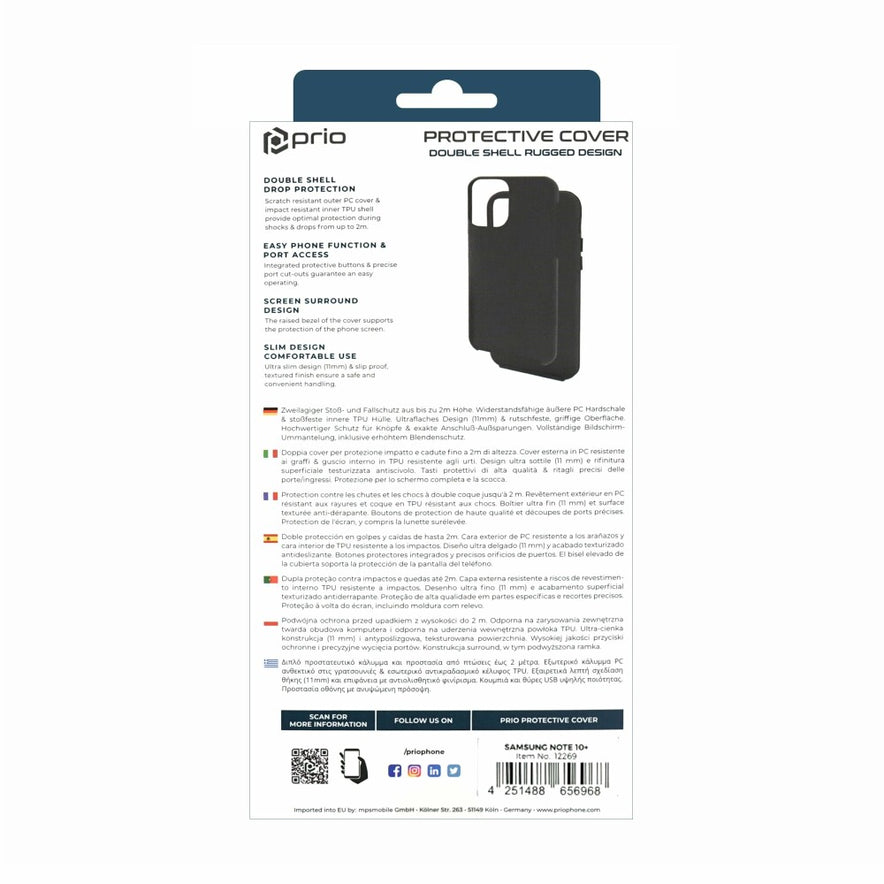Prio Schutzhülle für Samsung Note 10+ schwarz