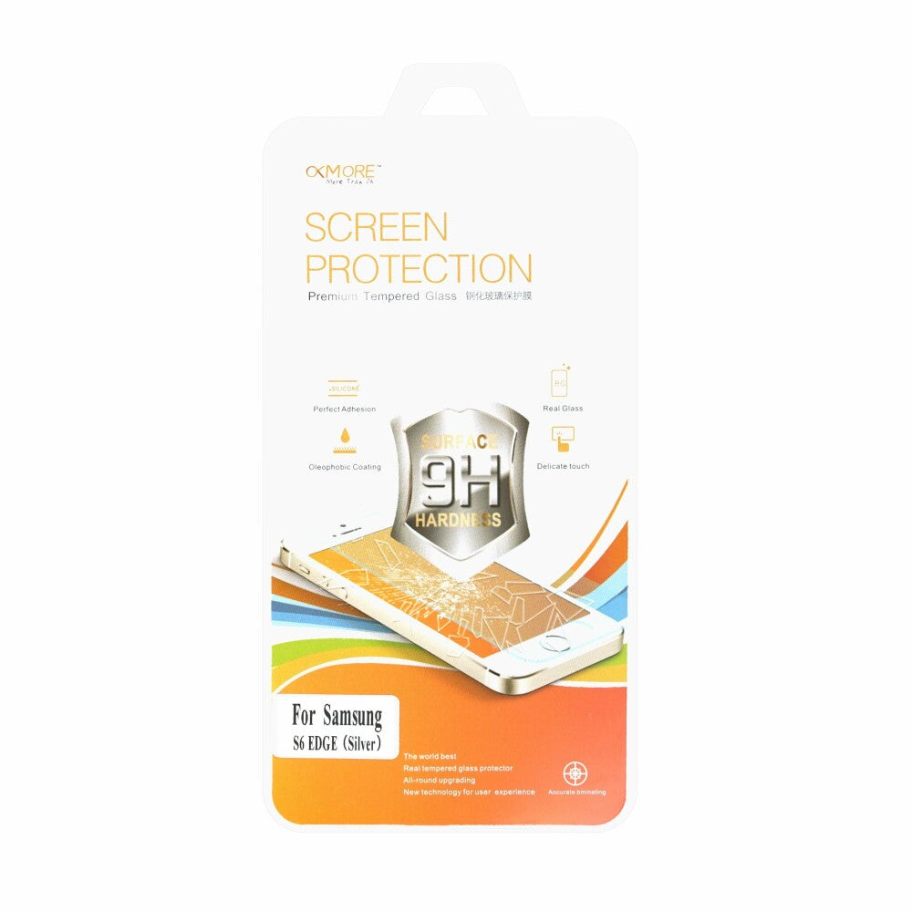 Original Panzerfolie gehärtetes Glas für Samsung S6 Edge Silber