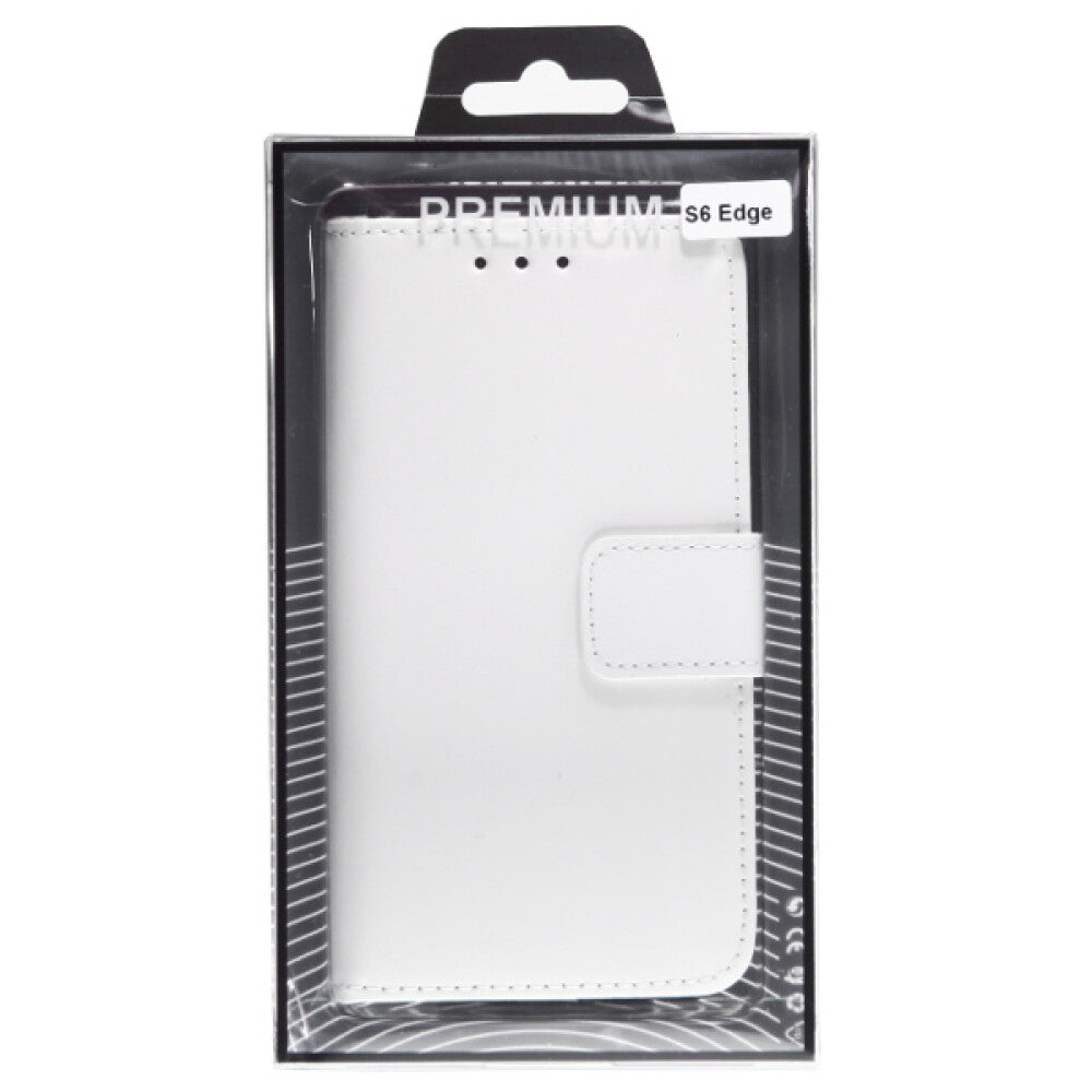 Book Case Handyhülle für Galaxy S6 Edge Weiß Leder 4250710561377