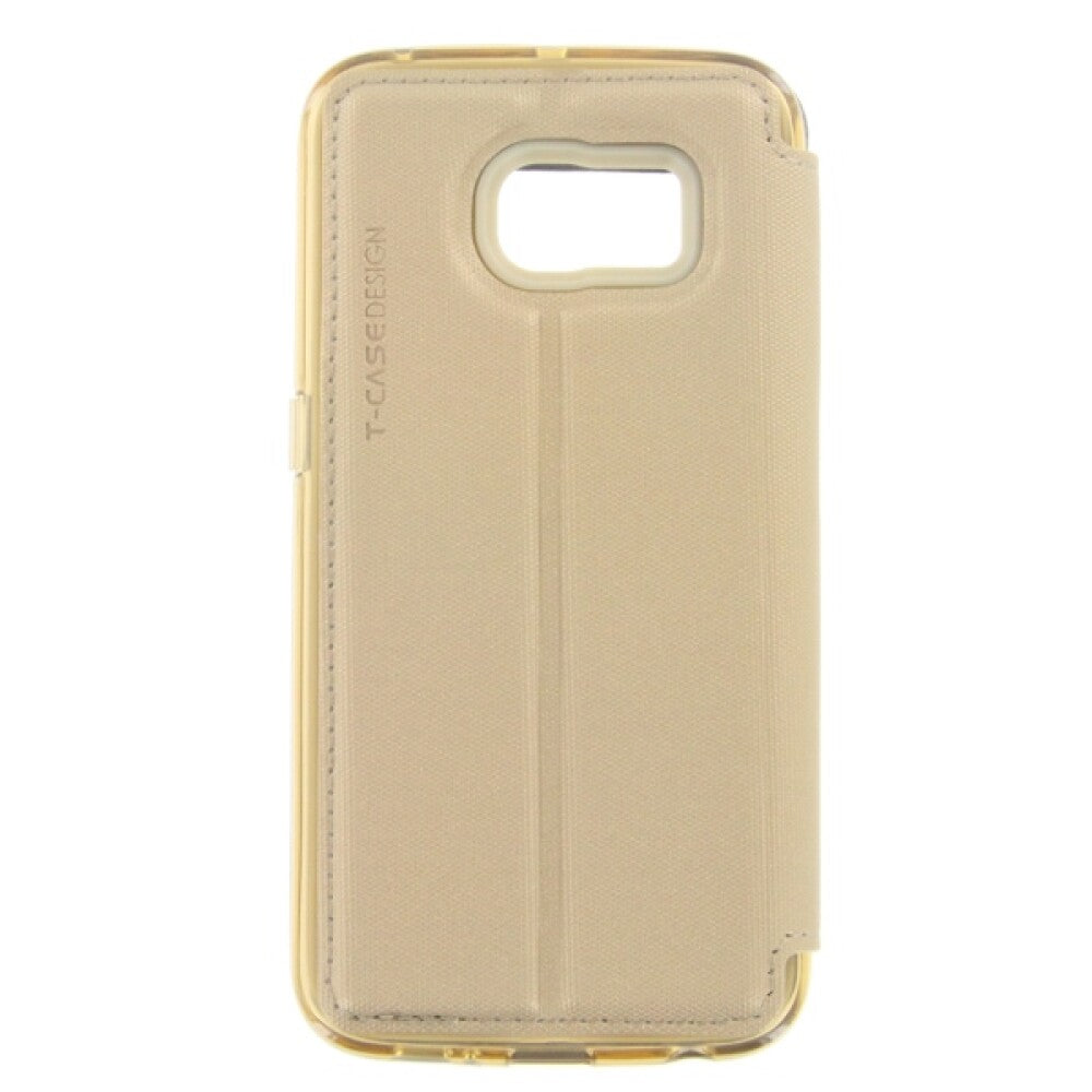 Lux Magnet Flip Handyhülle für Samsung S6 Edge Gold