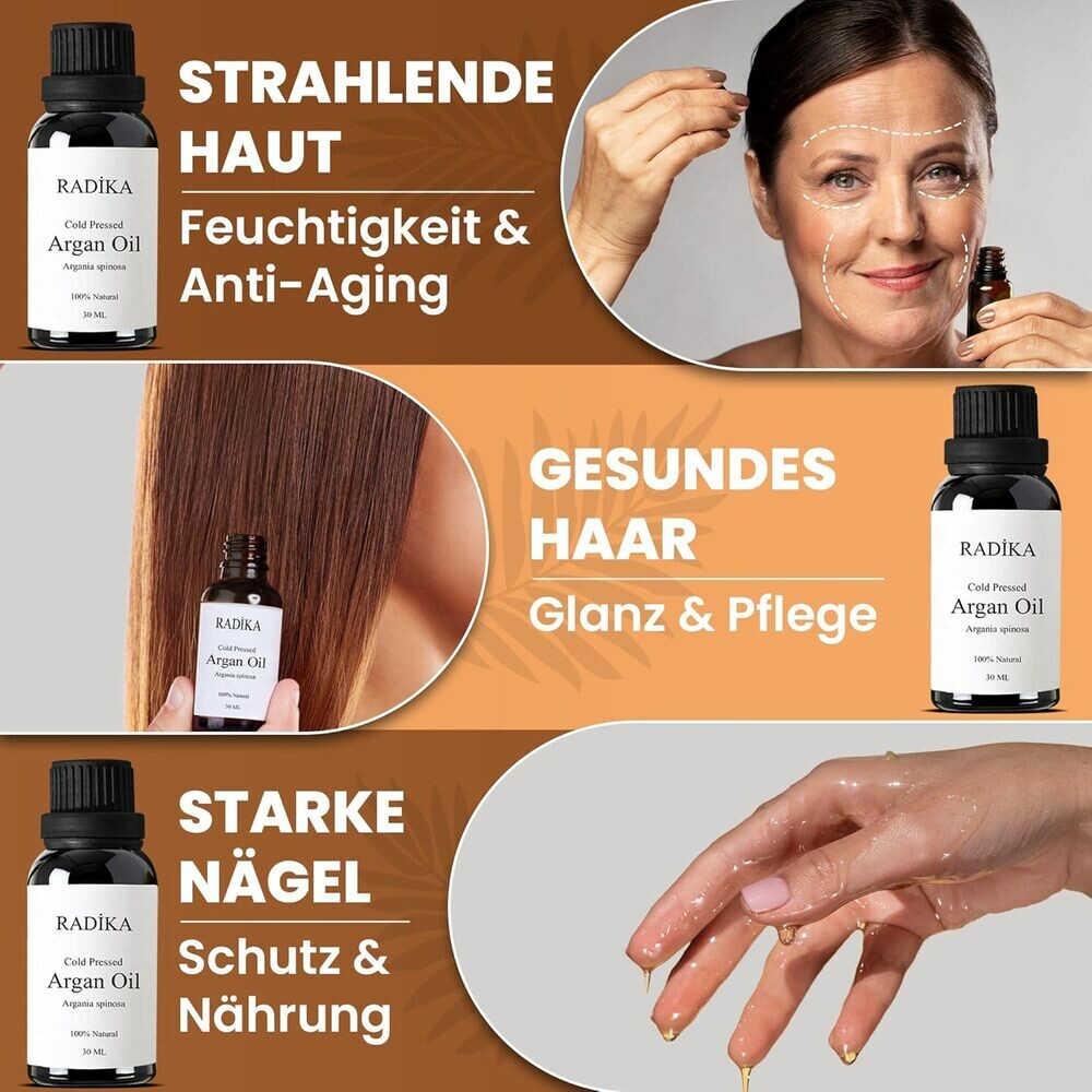 Arganöl, Kaltgepresst, 100% Rein, BIO, natürlich, 30 ml