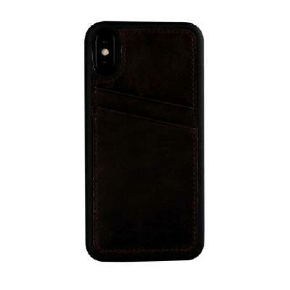 Echtleder Schutzhülle CC iPhone XR - echo braun