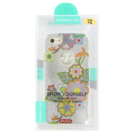 Silikonhülle Handyhülle für iPhone 7 Glitzer-Blumenmuster Schutzhülle