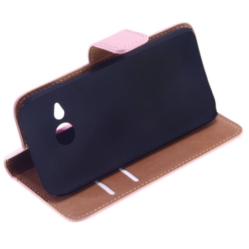 Book Case Handyhülle für HTC M8 mini Rosa 4250710553976