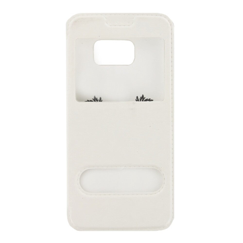 Flip Cover Handyhülle für Samsung Galaxy S7 Weiß Schutz Case