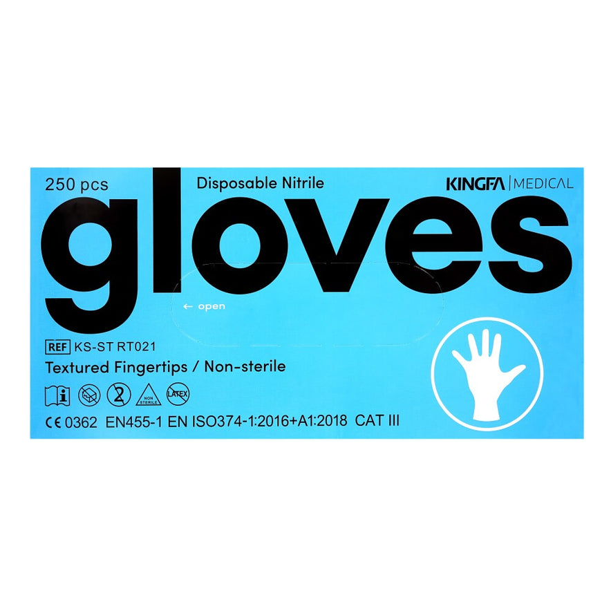 Kingfa Nitrile Gloves, powder-free, 250 pcs, size S, purple