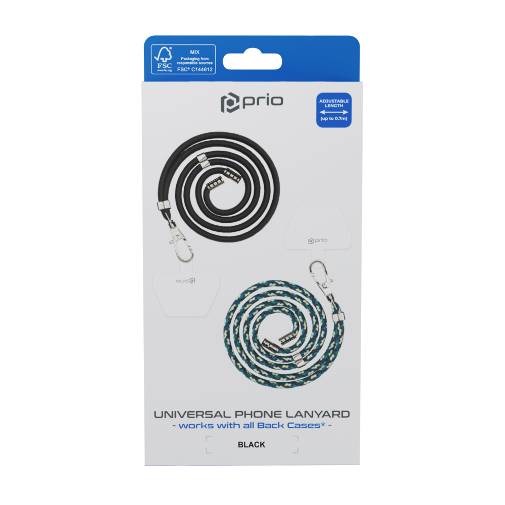 prio Universelles Handy-Umhängeband 0,7 m schwarz