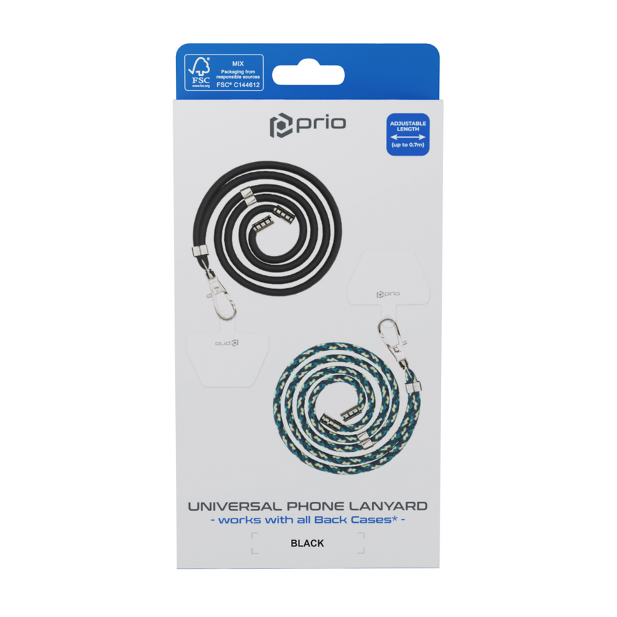 prio Universelles Handy-Umhängeband 0,7 m schwarz