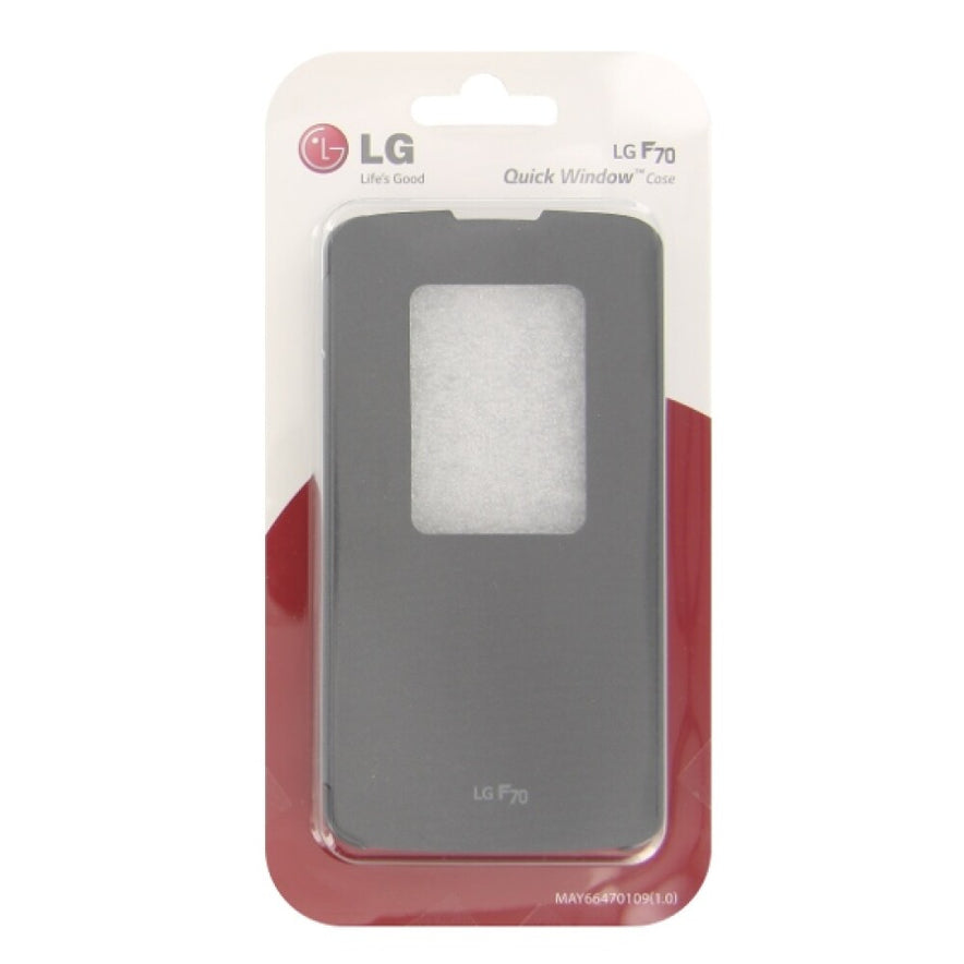 Original Flip Cover Handyhülle für LG F70 Schwarz CCF-390