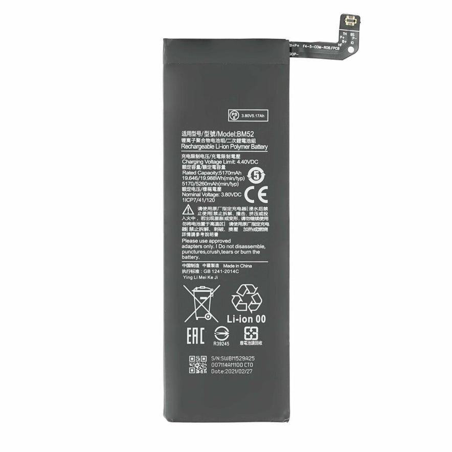 BM52 Akku für Xiaomi Mi Note 10 Lite Pro 5260mAh wie Original Ersatzakku