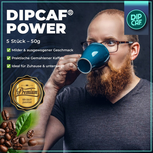 Dipcaf® Power Kaffeebeutel 20 Stück | Intensiver Filterkaffee – 50g Geschenkset