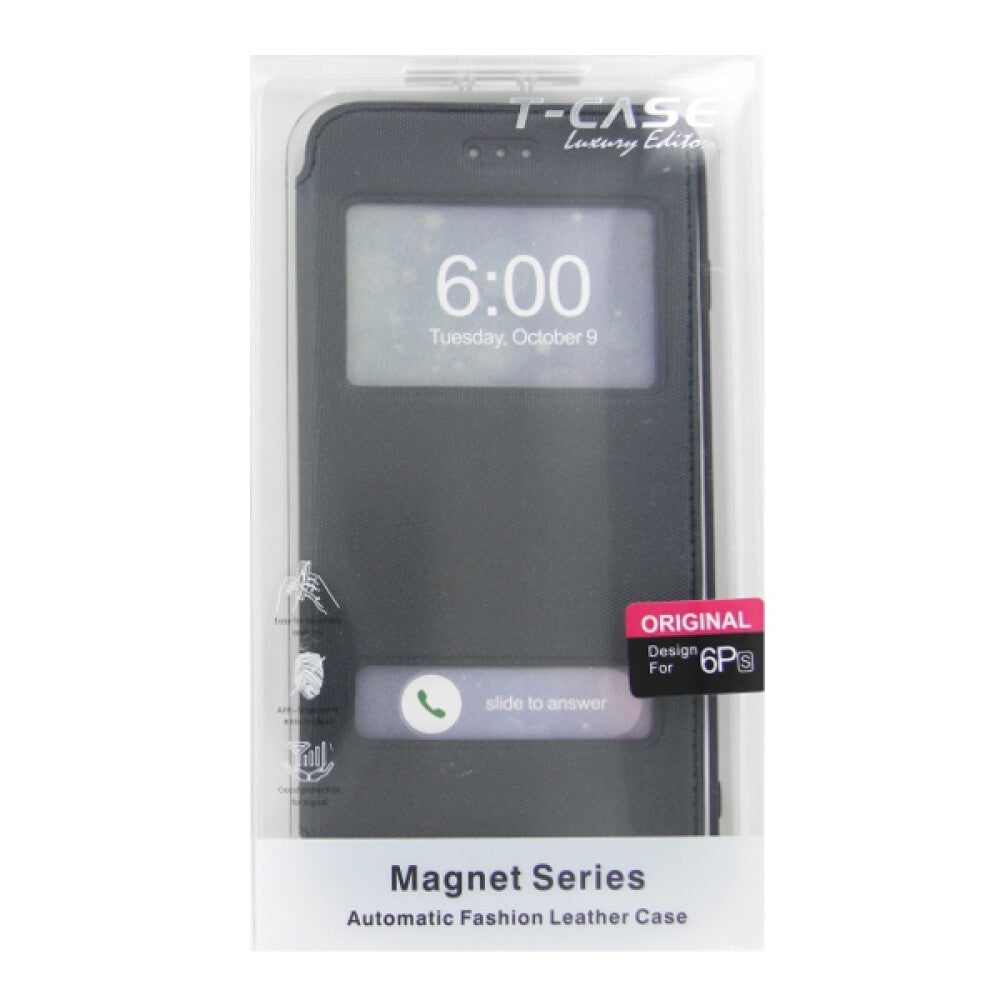 Original Magnet Flip Case Handyhülle für iPhone 6/6s Plus Schwarz Schutz Tasche