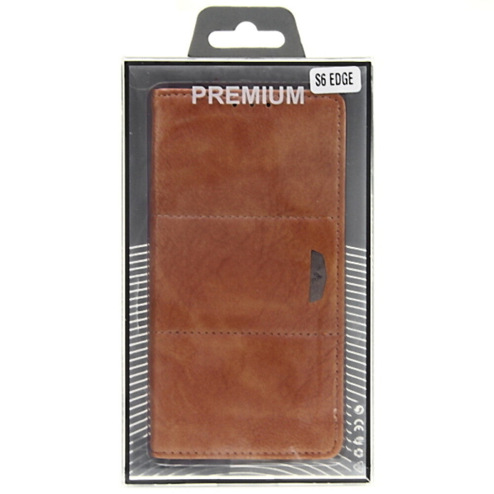 Book Case Handyhülle für Samsung Galaxy S6 Edge Gold