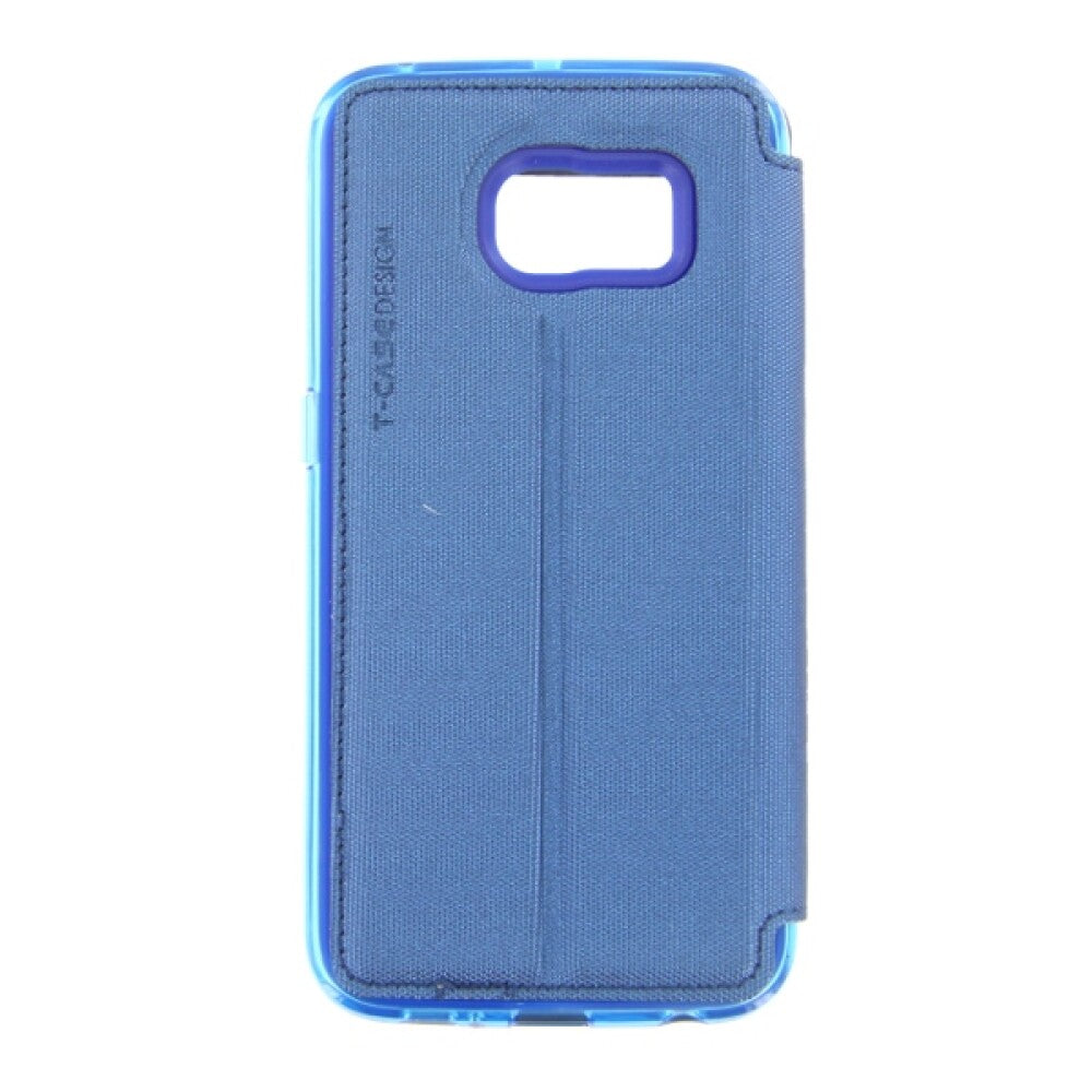 Flip Handyhülle für Samsung S6 Edge Blau Schutz Tasche