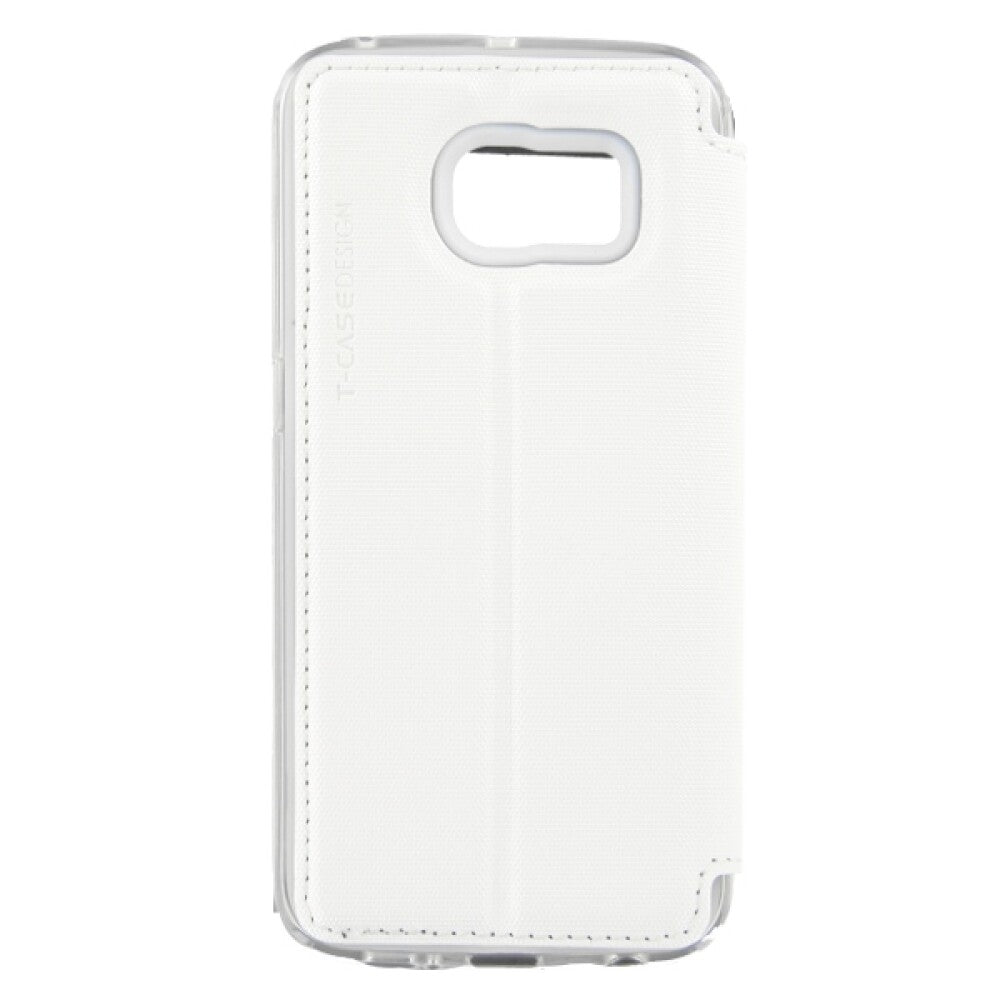 Flip Cover Handyhülle für Samsung S6 Edge Weiß Magnetisch