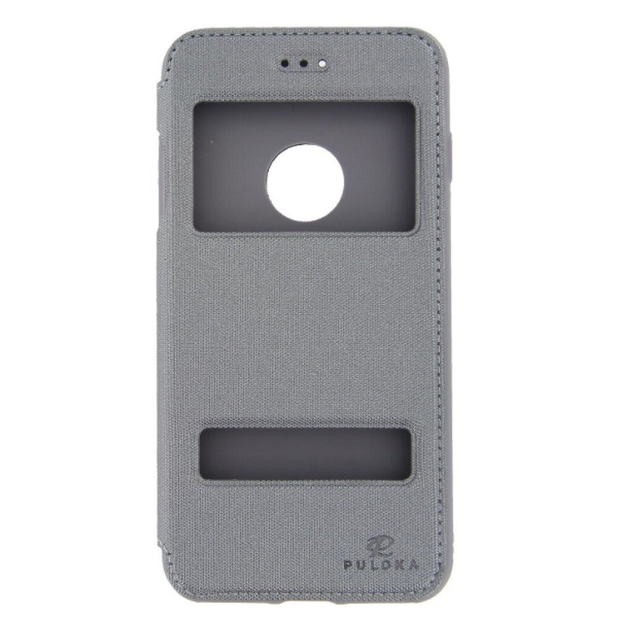 Flip Hülle für iPhone 7 Plus Grau Handy Tasche Schutz
