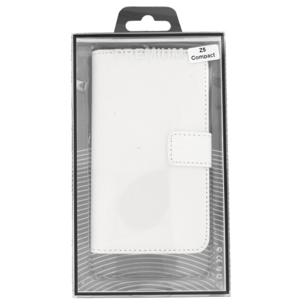 Book Case Handyhülle für Sony Xperia Z5 Compact Weiß Leder Schutz