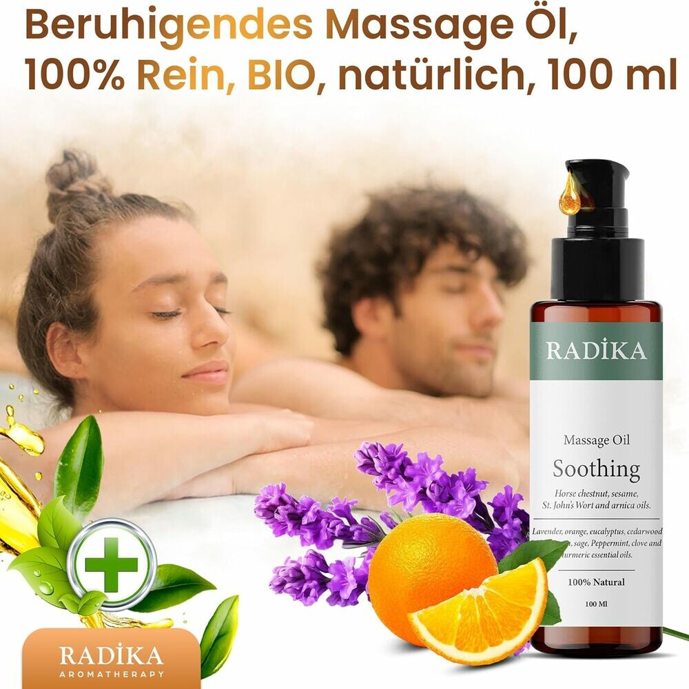 Massageöl, Glättendes Massage-Öl, 100% Rein, BIO, natürlich, 100 ml