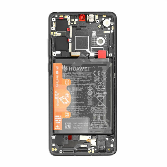 Original Display für Huawei P30 LCD + Rahmen + Akku Schwarz 02354HLT