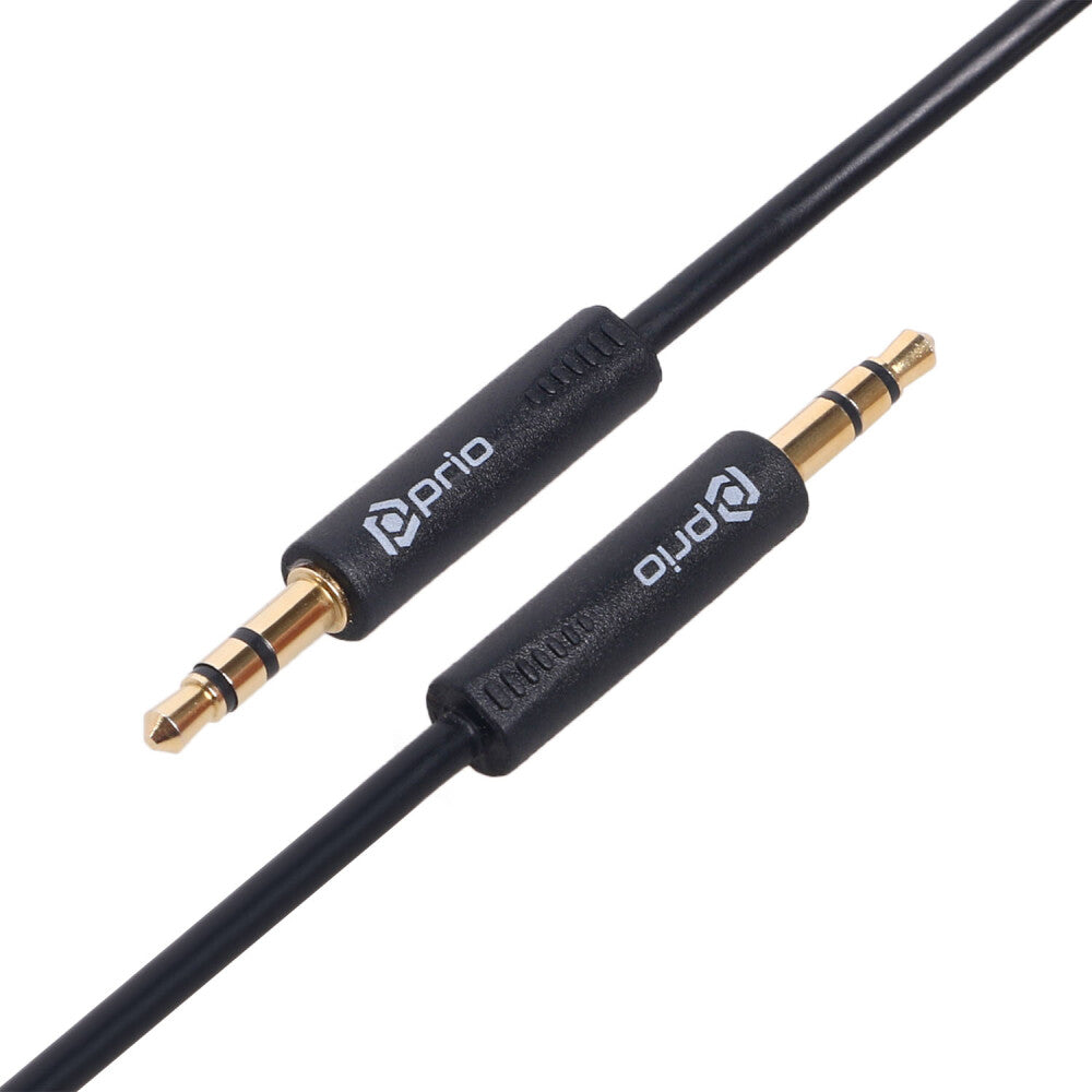 prio High-End 3.5mm auf 3.5mm AUX Audiokabel / Klinkenkabel - 1,2 m Schwarz
