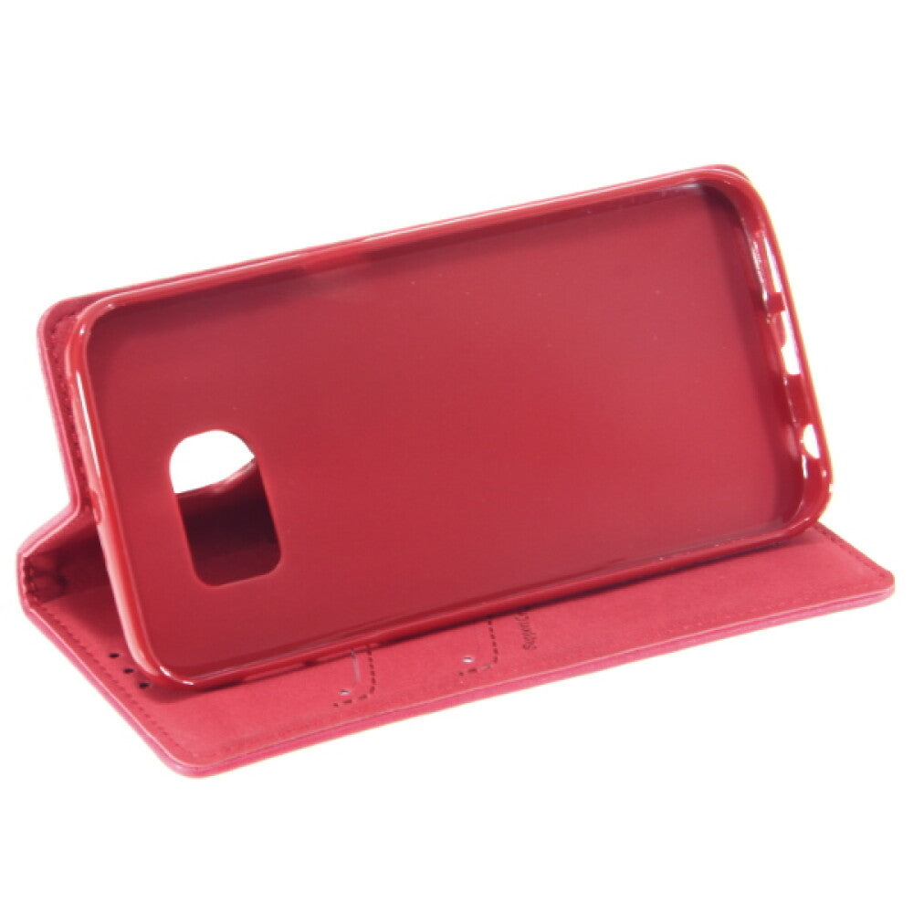 Book Case Handyhülle für Galaxy S6 Edge Pink 4250710565498