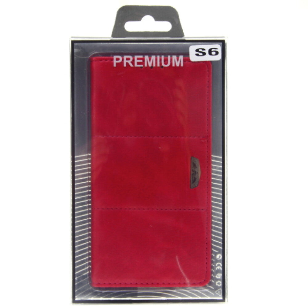 Book Case Handyhülle für Galaxy S6 Pink Schutz Tasche