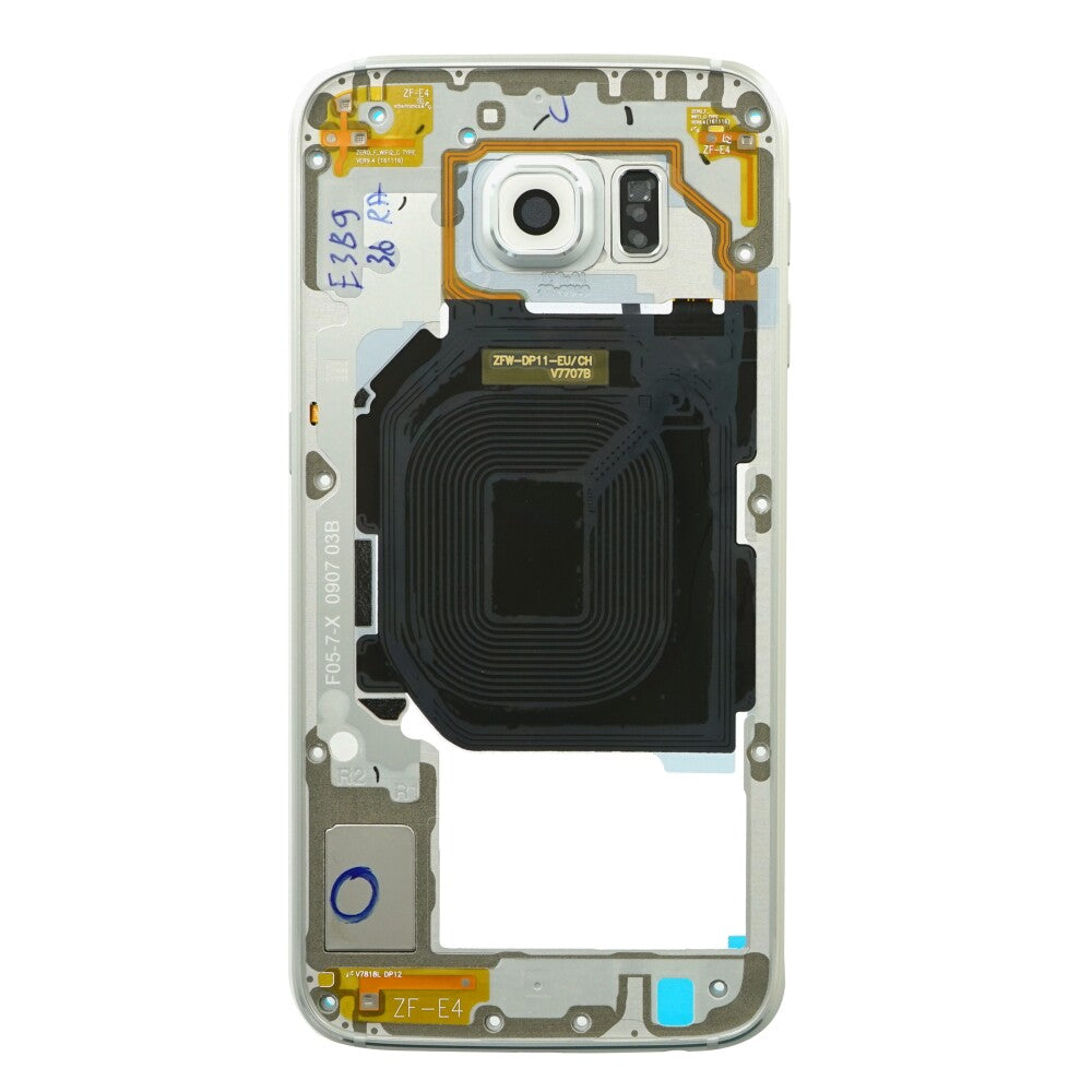 Original Mittelrahmen für Samsung Galaxy S6 G920F Weiß GH96-08583B