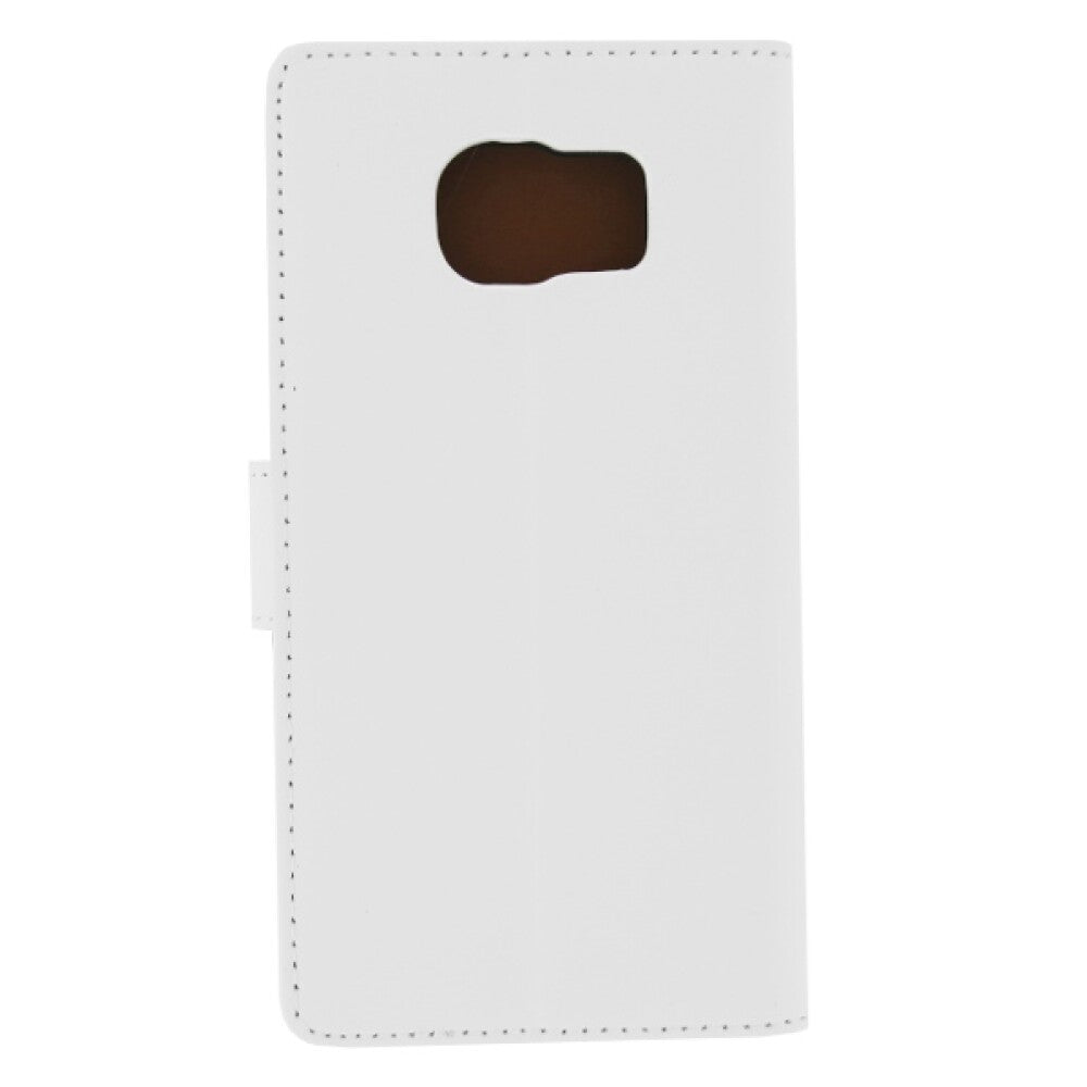 Slim Leder Book Case Handyhülle für Galaxy S7 Weiß Schutz Tasche