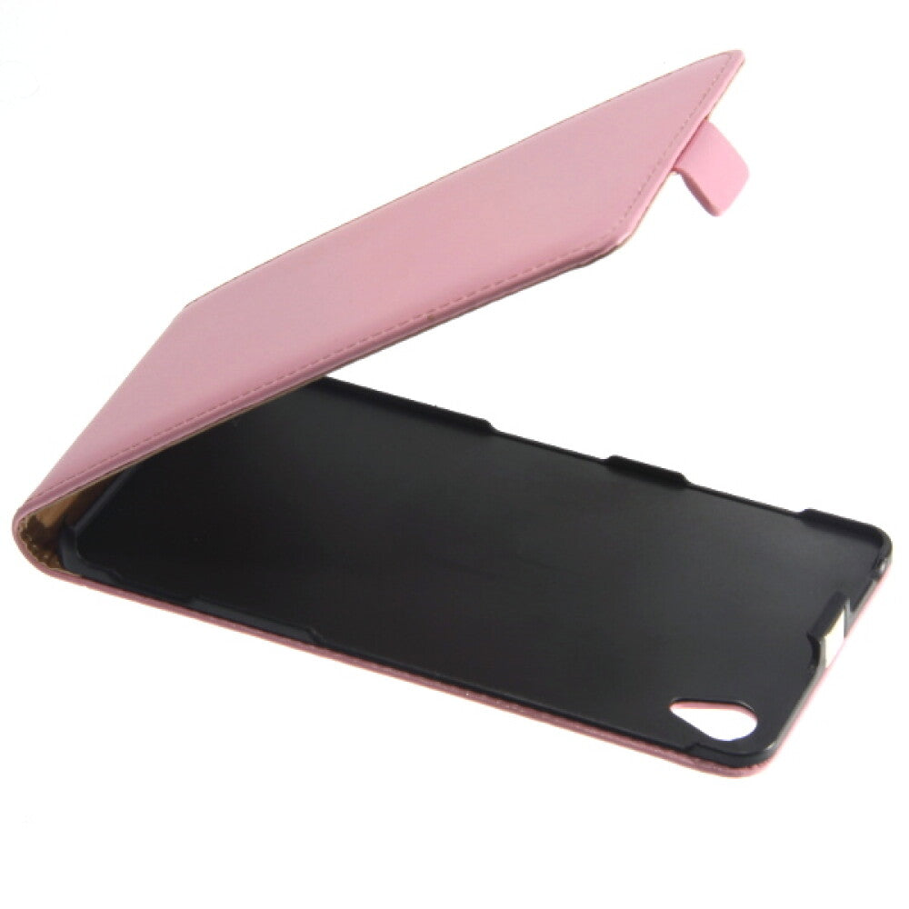 Slim Leder Flip Handyhülle für Sony Z3 Pink Schutz 4250710556212