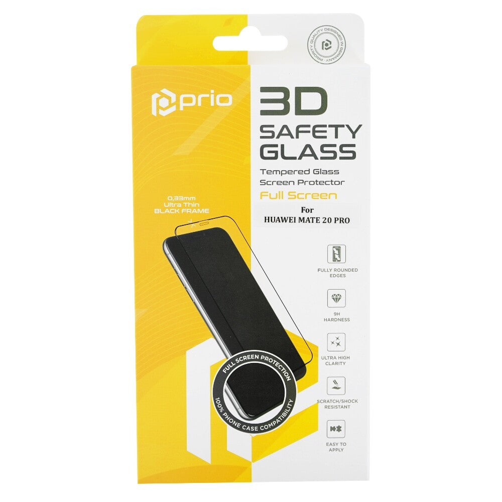 prio 3D Displayschutzglas für Huawei Mate 20 Pro schwarz